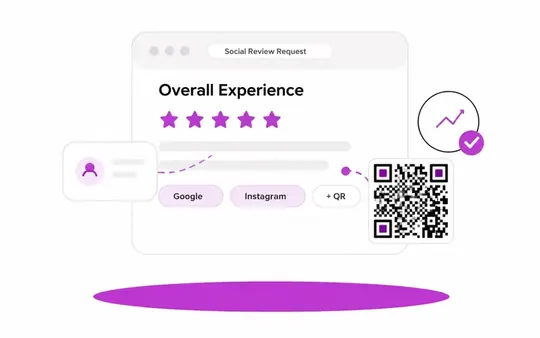 Branded review QR code and share link
